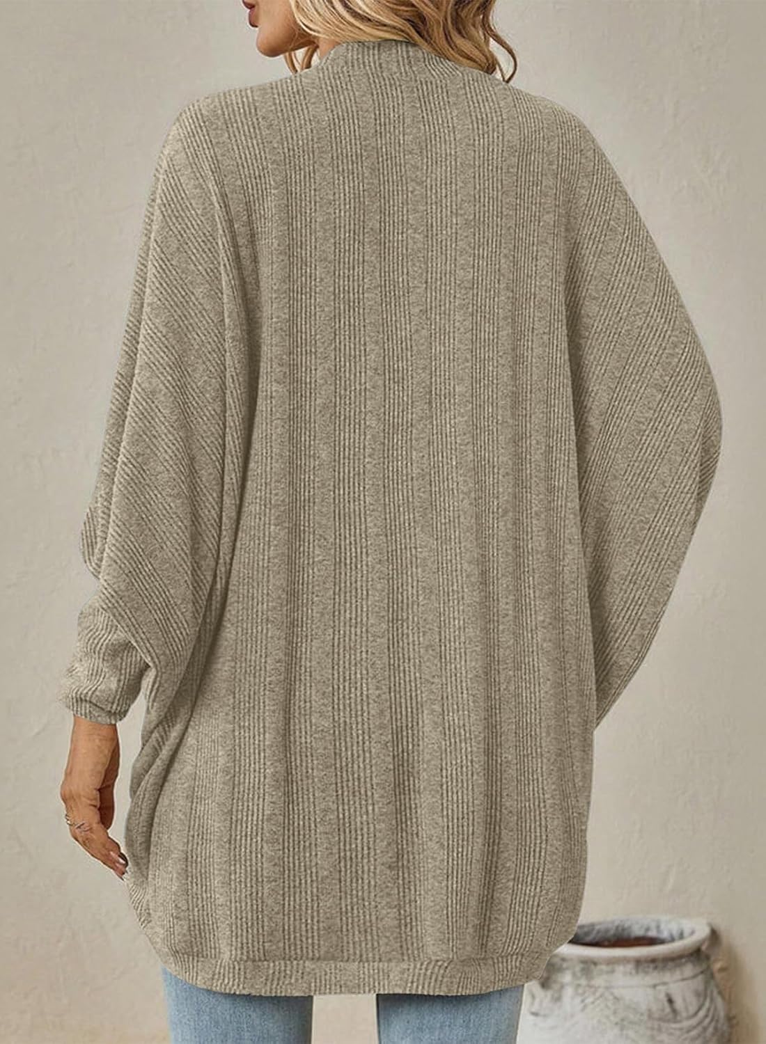 Sidefeel Womens Oversized Cardigan Sweaters Boho Lightweight Sweater image 2