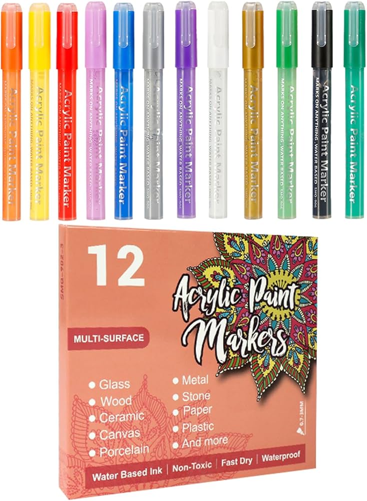 Amazon | TOMSING アクリルマーカーペン アクリル絵の具 水性ペン