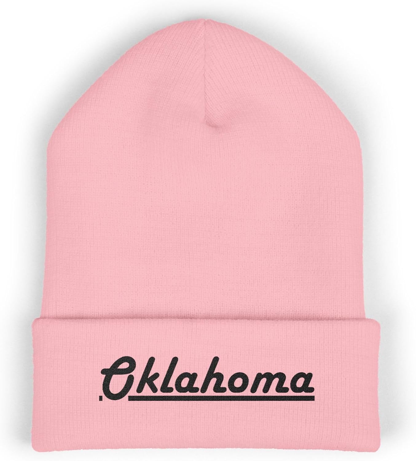 Premium Classic Cuffed Beanie Hat Gift with 'Oklahoma' Embroidery Message