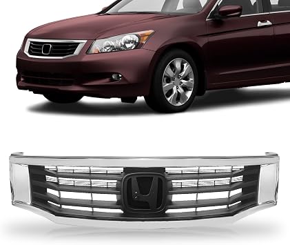 Front Bumper Grill Black With Chrome Grille For 2008 2009 2010 Honda Accord Sedan HO1200189 HO1202104