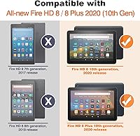 Vista 2 de MoKo - Funda compatible con la tablet Kindle Fire HD 8 y 8 Plus (10 generación, versión de 2020), funda de soporte plegable y diseño delgado