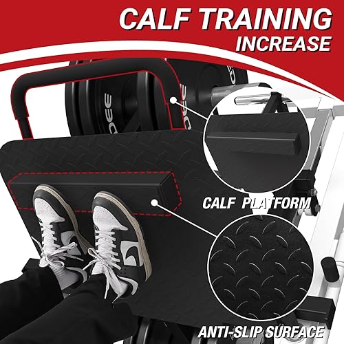 Miniatura 7 de Máquina de prensa de piernas con alfombrillas de ejercicio de rompecabezas y capacidad de 1500 libras máquina comercial ajustable de piernas Syedee