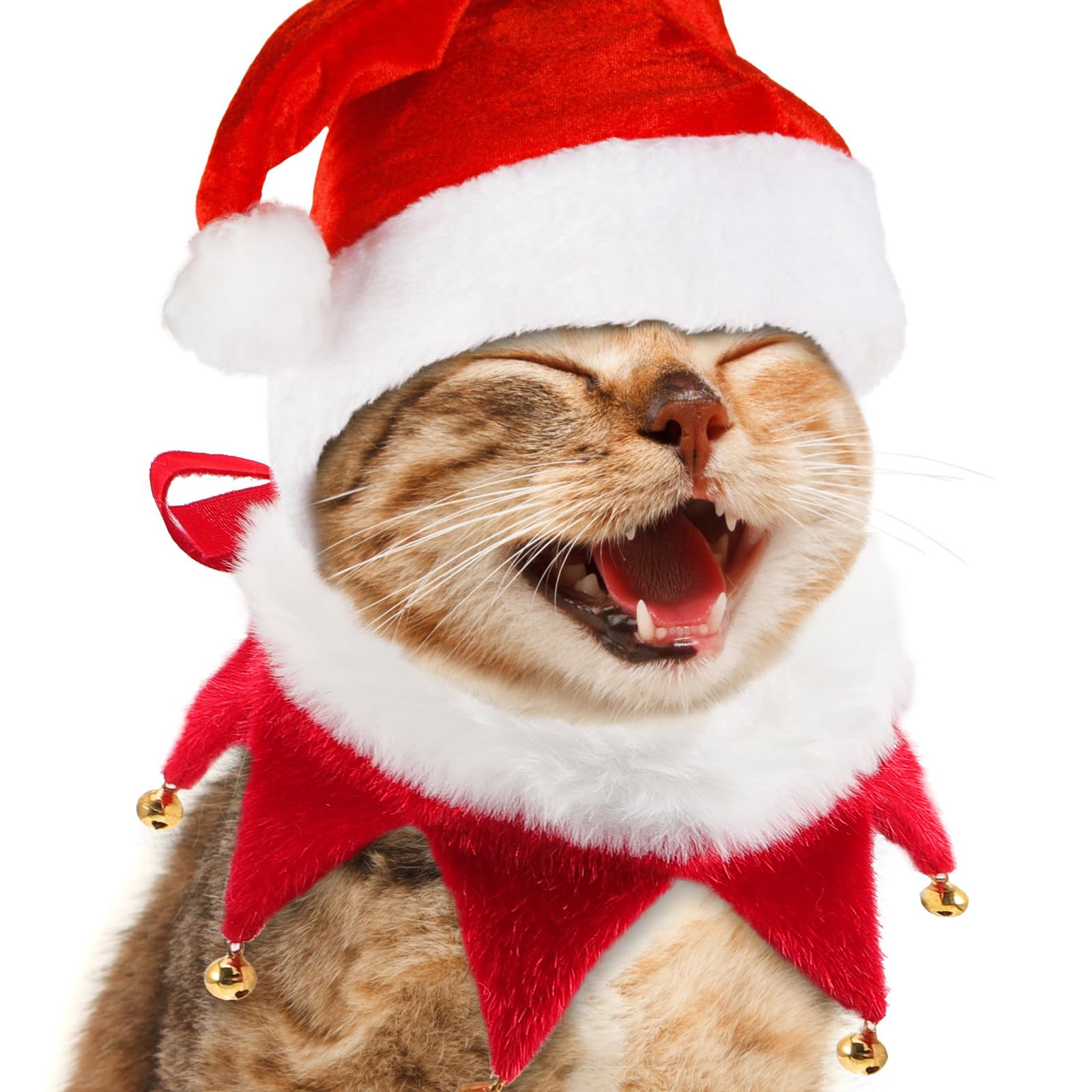 Christmas Pet Collar Adjustable Dog Collars with Jingle Bell Christmas Costume Accessories for Small Dog Cat Puppy Kitten Size XL - Image 2