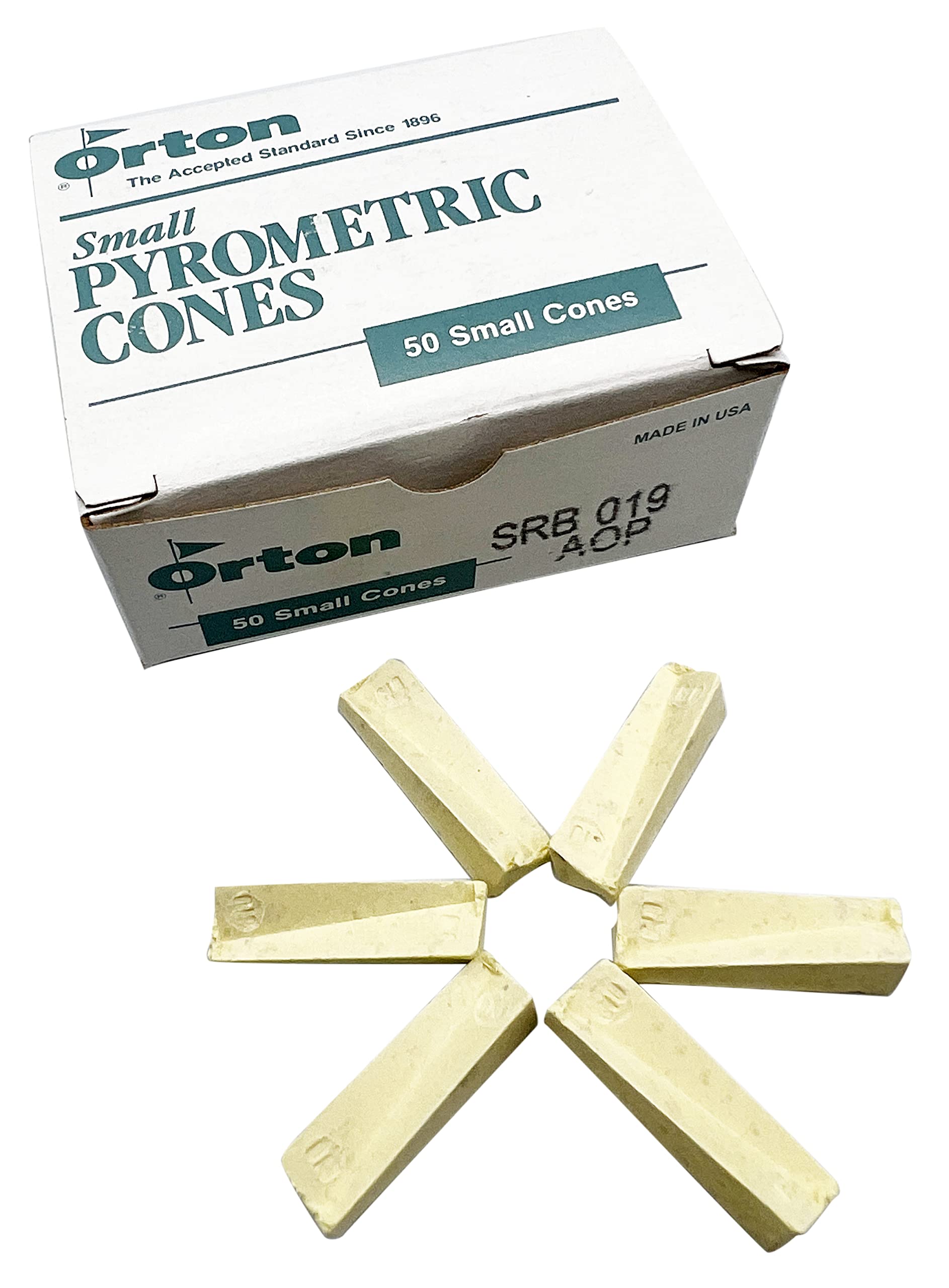 Orton Pyrometric Cones For Monitoring Ceramic Kiln Firings-Cone 019 (1 Pkg/50)