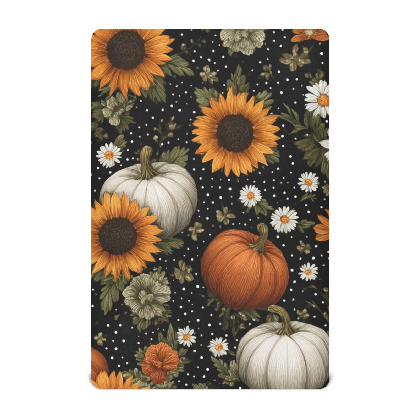 Crib Sheet Breathable Soft Crib Mattress Sheet for Baby Toddler Boys Girls Fitted Crib Sheet Fit Standard Crib Mattress 39 x 27 Inch Black Dotty Pumpkins Sunflowers Daisy