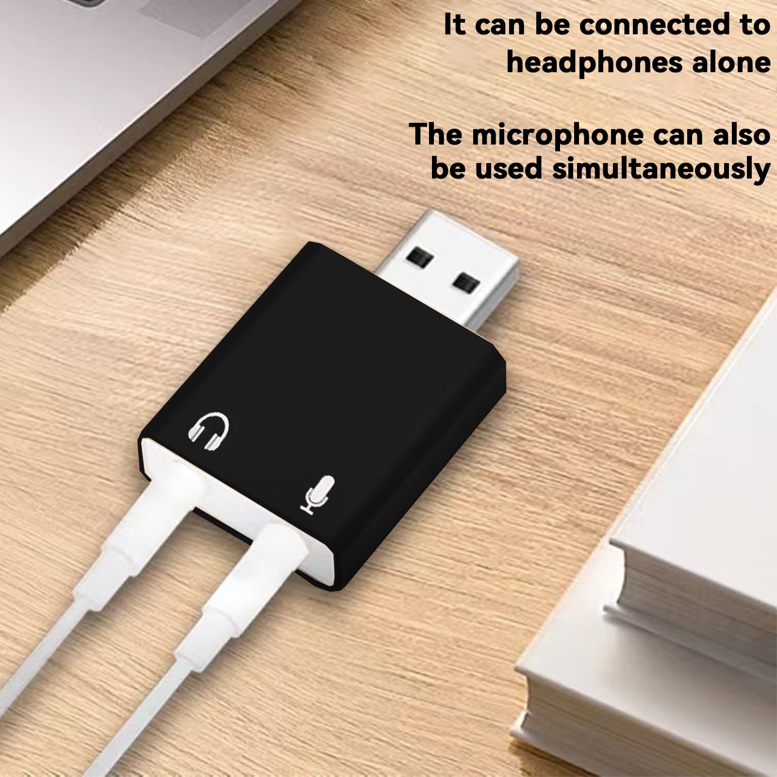 Adaptador de Sonido USB a Jack de 3,5 mm, Tarjeta de Sonido Externa Estéreo 3D para Auriculares y Micrófono, Compatible con PS4, PS5, Windows, Mac, Plug & Play, Diseño Compacto y Portátil [AU-MMSA]