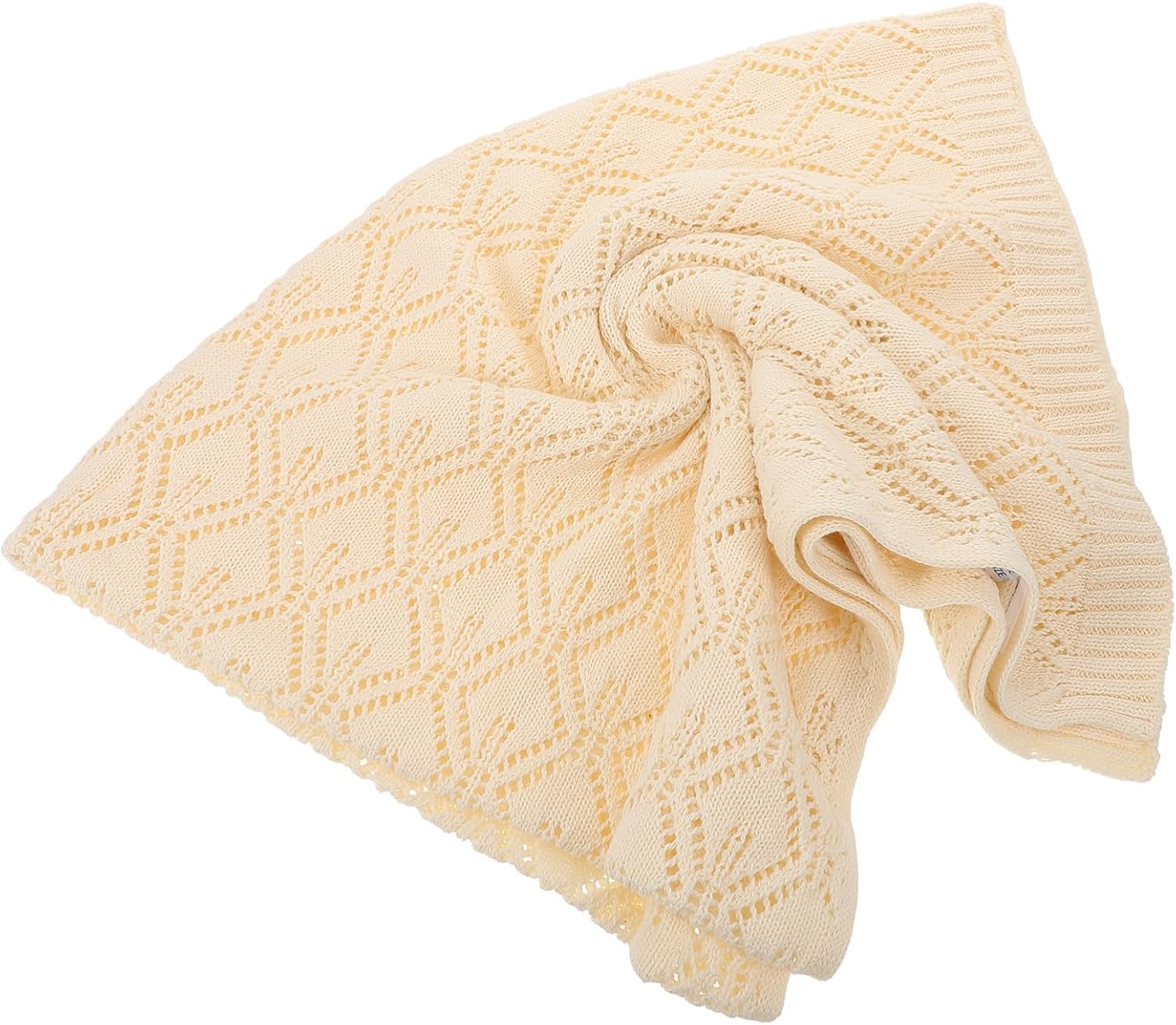 Blanket Soft Knitted Woolen Yarn Newborn for Breathable and Cozy for Crib Stroller and Diaper Changes