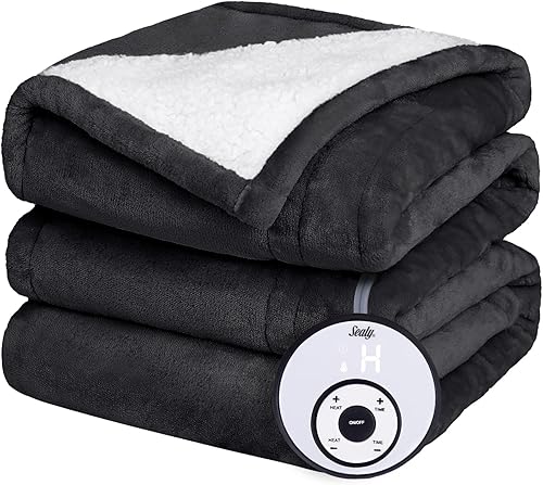 Sealy Manta térmica eléctrica, manta de calentamiento rápido, franela Sherpa de tamaño matrimonial, lavable a máquina, calentador de apagado disponible en Yaxa Costa Rica