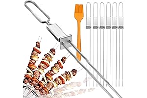 17" Double Pronged Picanha Skewers for Grilling