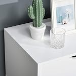 HOMCOM Bois moderne TV Reste avec 2 Cabinet de rangement Stand pour TV jusqu'à 65" pour le bureau de la chambre à coucher salon, Centre de divertissement de stockage, blanc