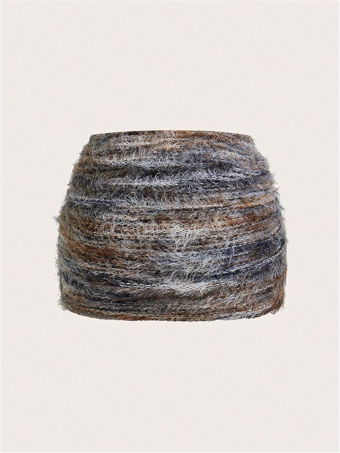 MakeMeChic Women's Fur Skirts Brown Fuzzy Micro Mini Bodycon Skirt Y2K Summer Going Out Outfits - Image 2