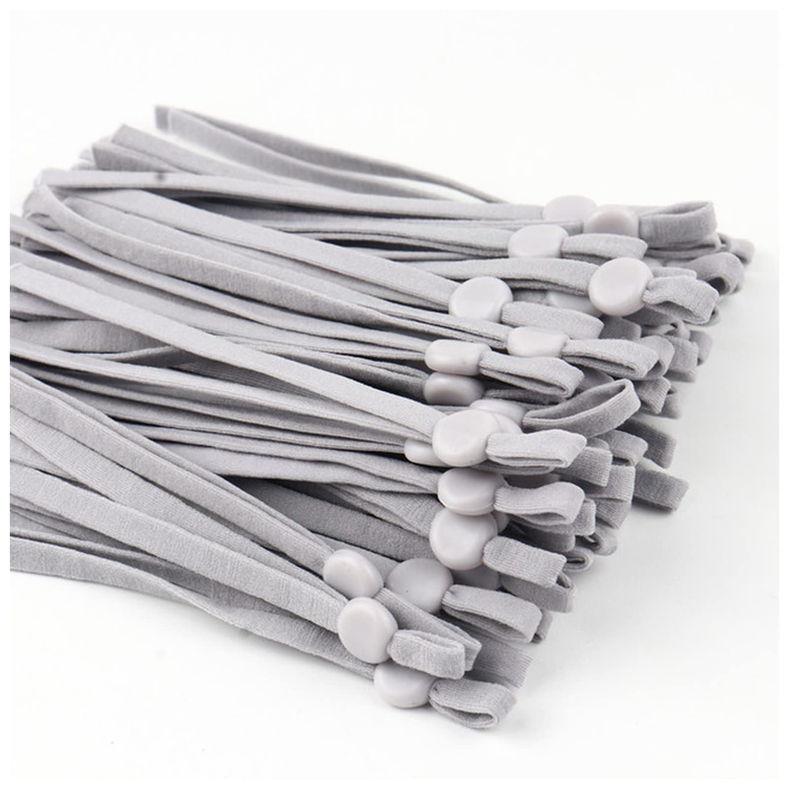 Elastic Rope 50/1000pcs Adjustable Mask Sewing Elastic Band Cord with Buckle Stretchy Mask Earloop Lanyard Earmuff Rope DIY Making Supplies Elastic Rope With Hooks ( Color : Light gray , Size : 300Pcs