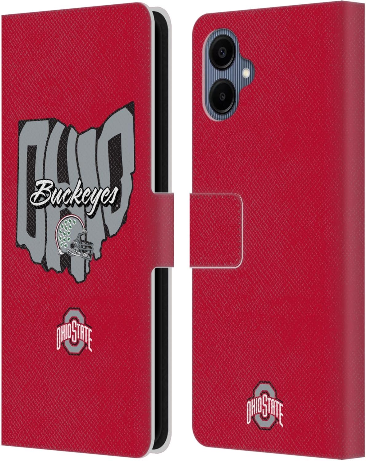 Head Case Designs Officially Licensed Ohio State University Map Football Graphics Leather Wallet Case Compatible with Samsung Galaxy A06 4G / 5G