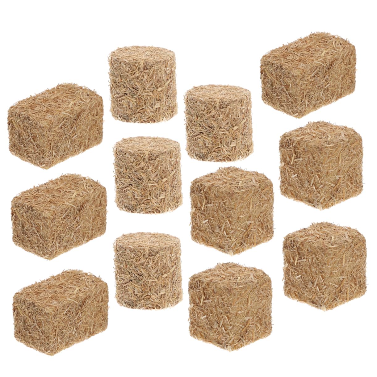SAFIGLE 12pcs Home Decor Diy False Simulated Decor Decorative Haystack Bales Model Mini Straw Bales Garden Scenery Decor Ornament Yard Haystack Fake Ax Wood Miniature