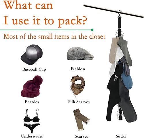 Miniatura 3 de Organizador de sombreros para gorras de béisbol, paquete de 2, cada uno con 16 clips de alta calidad, barra para colgar buenos ganchos, soporte de