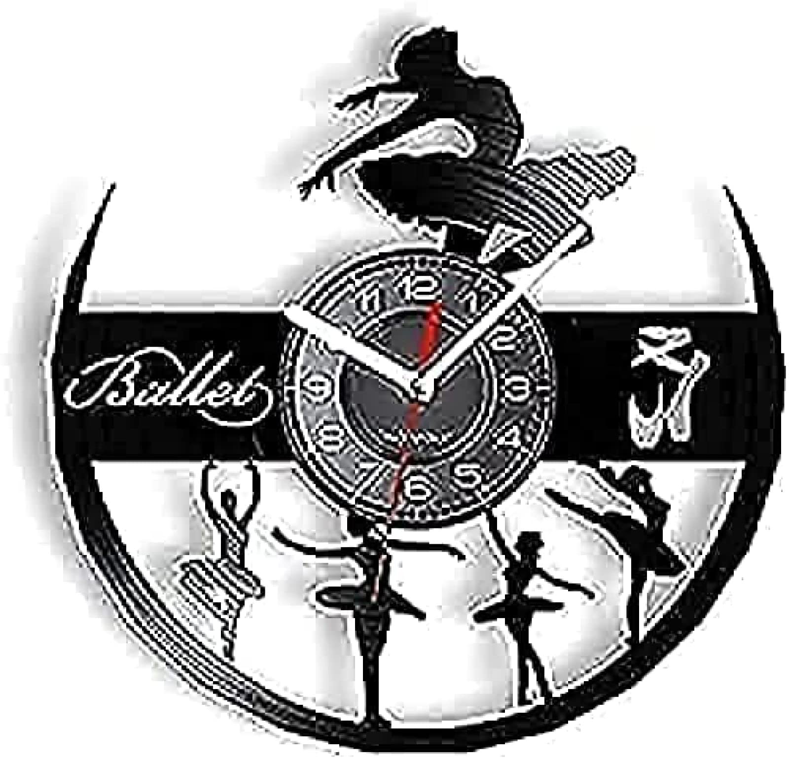 Horloge murale pépinière filles avec danseurs de ballet et chiffres romains