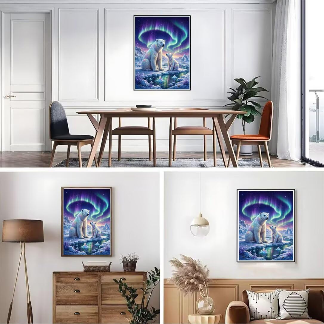 Diamond Painting Polar Bear Kit, Manualidad Creativa90x120cm C8-129