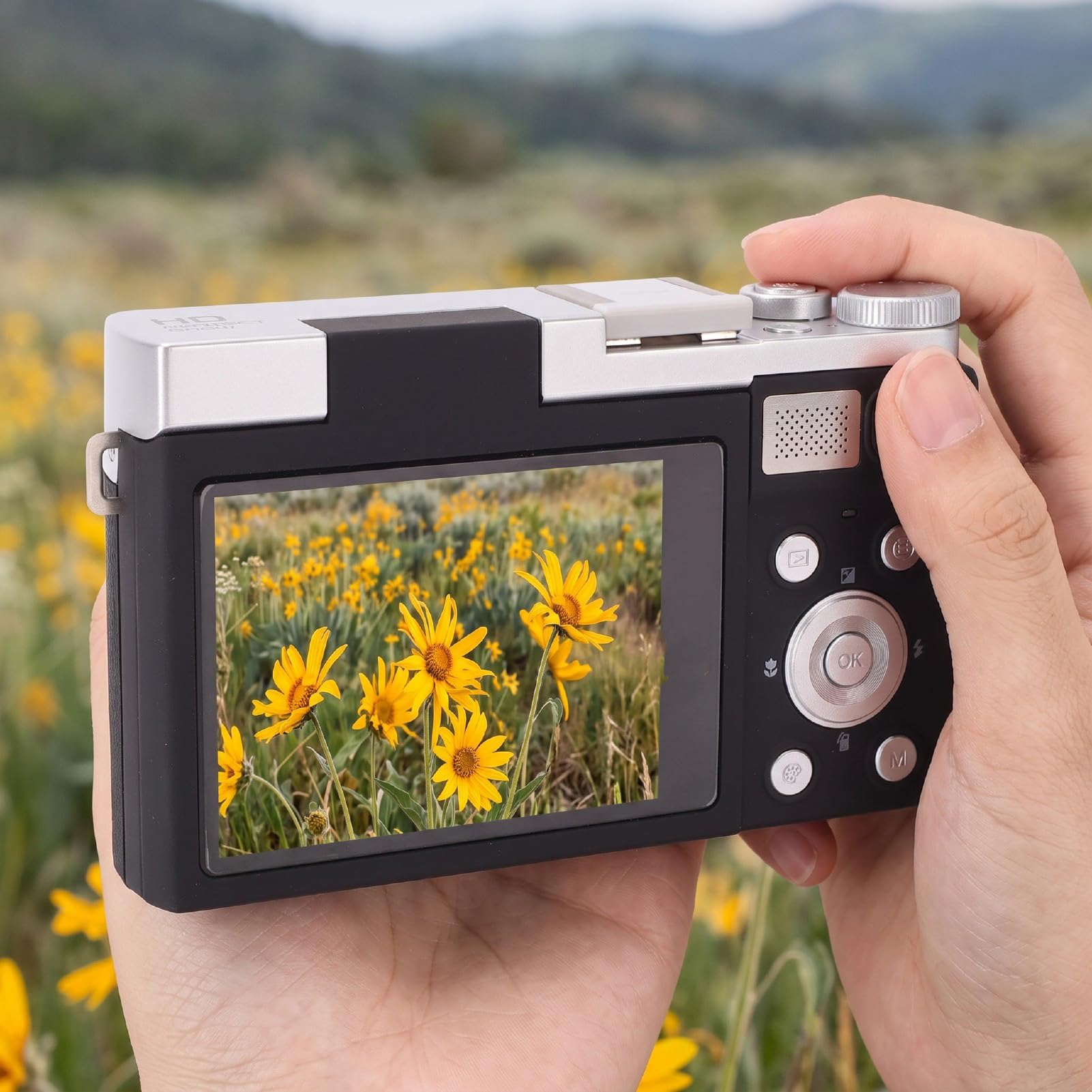 Alomejor Cámara Digital 4K para Fotografía, Pantalla Abatible de 2,8