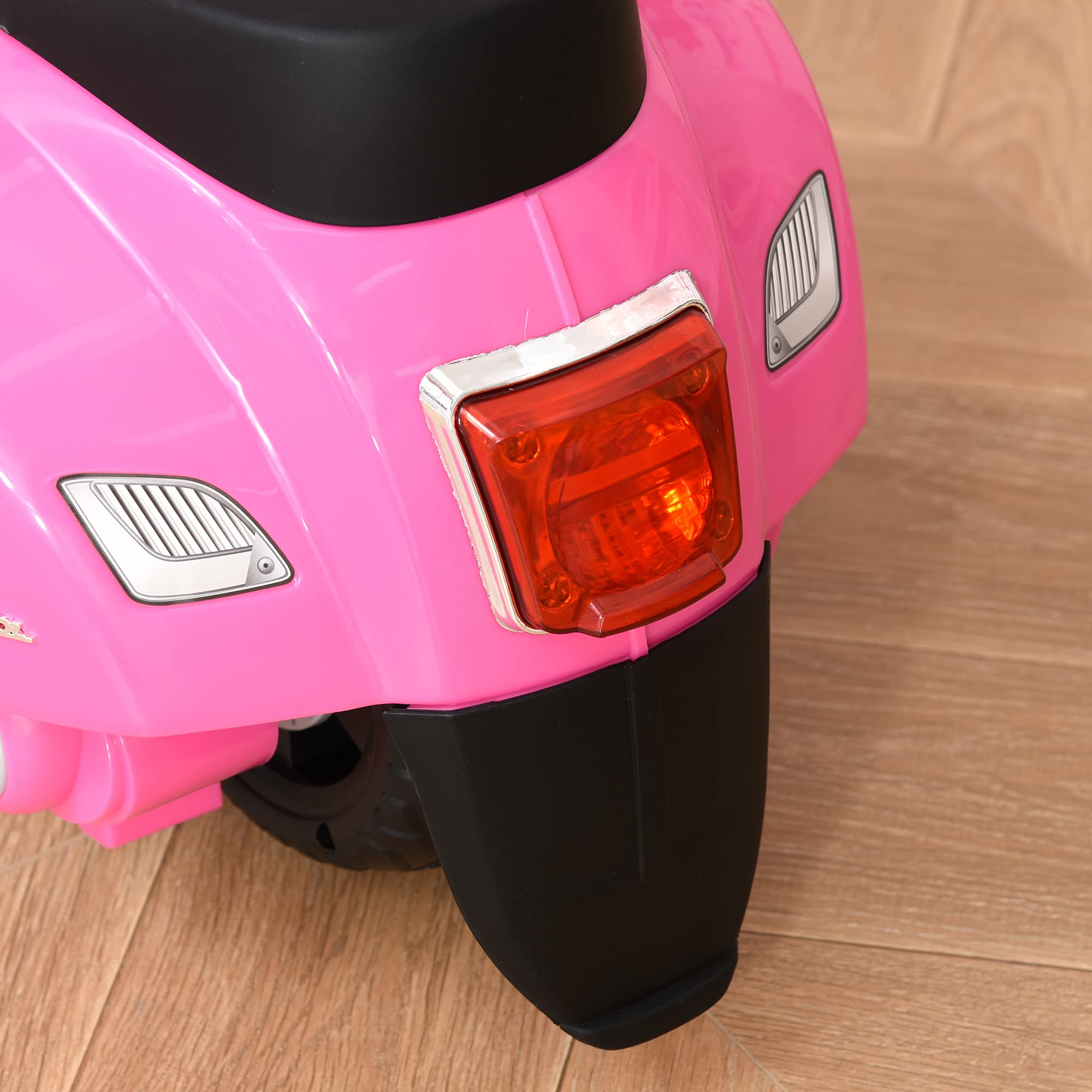 HOMCOM Moto électrique Enfant 6V Vespa Officielle 66.5x38x52cm Rose