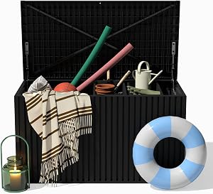 Veradek Everything Deck Box 120 Gallon | Lockable Storage Box and Organization for Patio Furniture, Outdoor Cushions, Throw Pillows, and Garden Tools