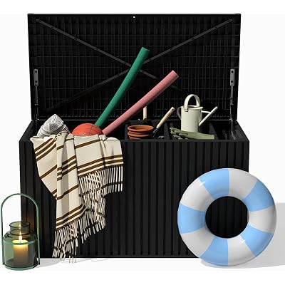 Veradek Everything Deck Box 120 Gallon | Lockable Storage Box and Organization for Patio Furniture, Outdoor Cushions, Throw Pillows, and Garden Tools