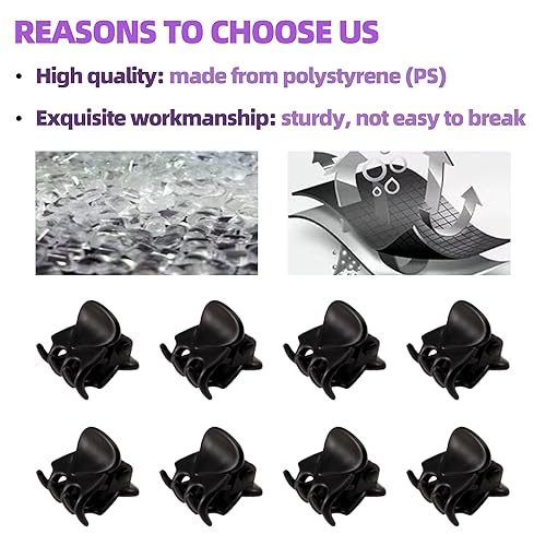 Miniatura 7 de 45 mini pinzas negras para el cabello, ideales para diseñar peinados de niños y adultos, decoración de moños, flequillo de pino, clips de sujeción