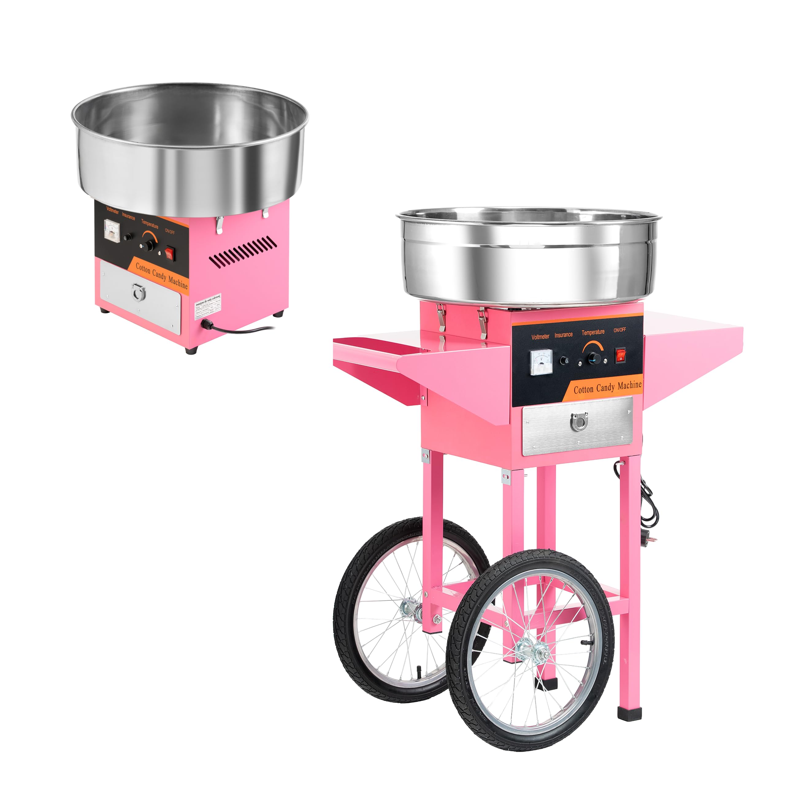 Professionelle Zuckerwattemaschine 980W – Elektrische Zuckerwatte Maschine aus Edelstahl mit Temperaturregelung & Aufbewahrungsschublade | Zuckerwattemaschine für Events, Partys & Gastronomie