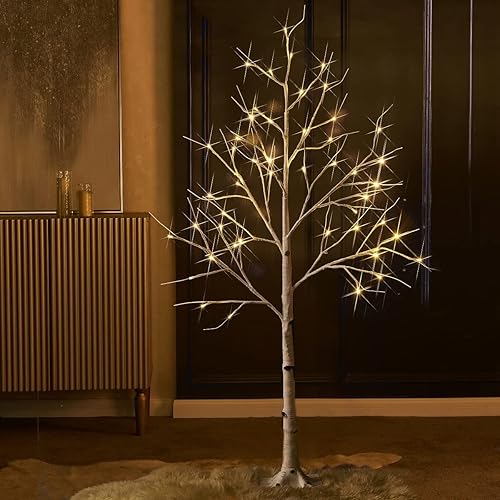 Miniatura 3 de Fudios Árboles de abedul iluminados de 6 pies 96 LED luces de árbol blancas preiluminadas para el hogar Navidad boda fiesta decoración interior y