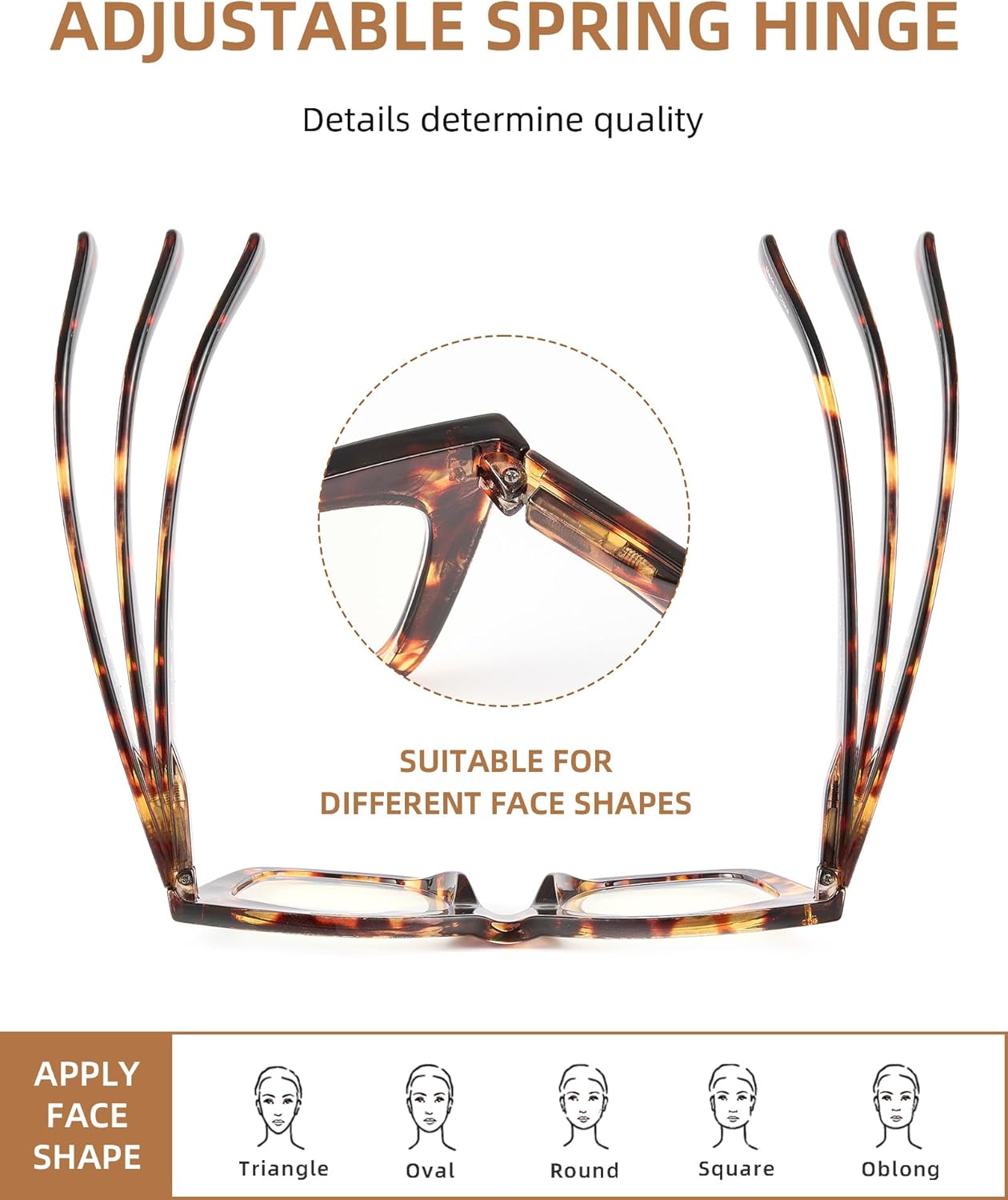 JM 4 Pack Oversized Reading Glasses for Women, Cat Eye Trendy Oprah Style Blue Light Blocking Computer Readers for Women - Image 4