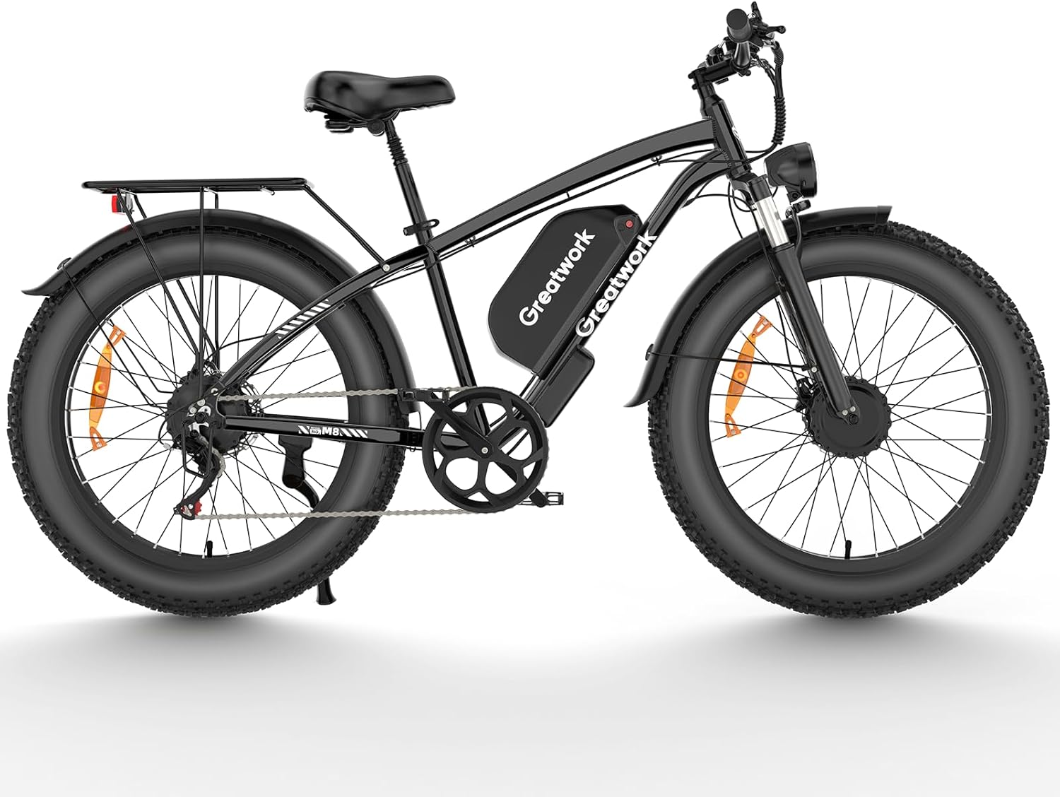 GREATWORK 52V 5000W Peak Dual Motor Electric Bike for Adults, 1300Wh Battery, Up to 45MPH & 100 Miles Range, 26" x 4.0 Fat Tire Electric Dirt Bike with Suspension, Mountain E-Bike for Men Women