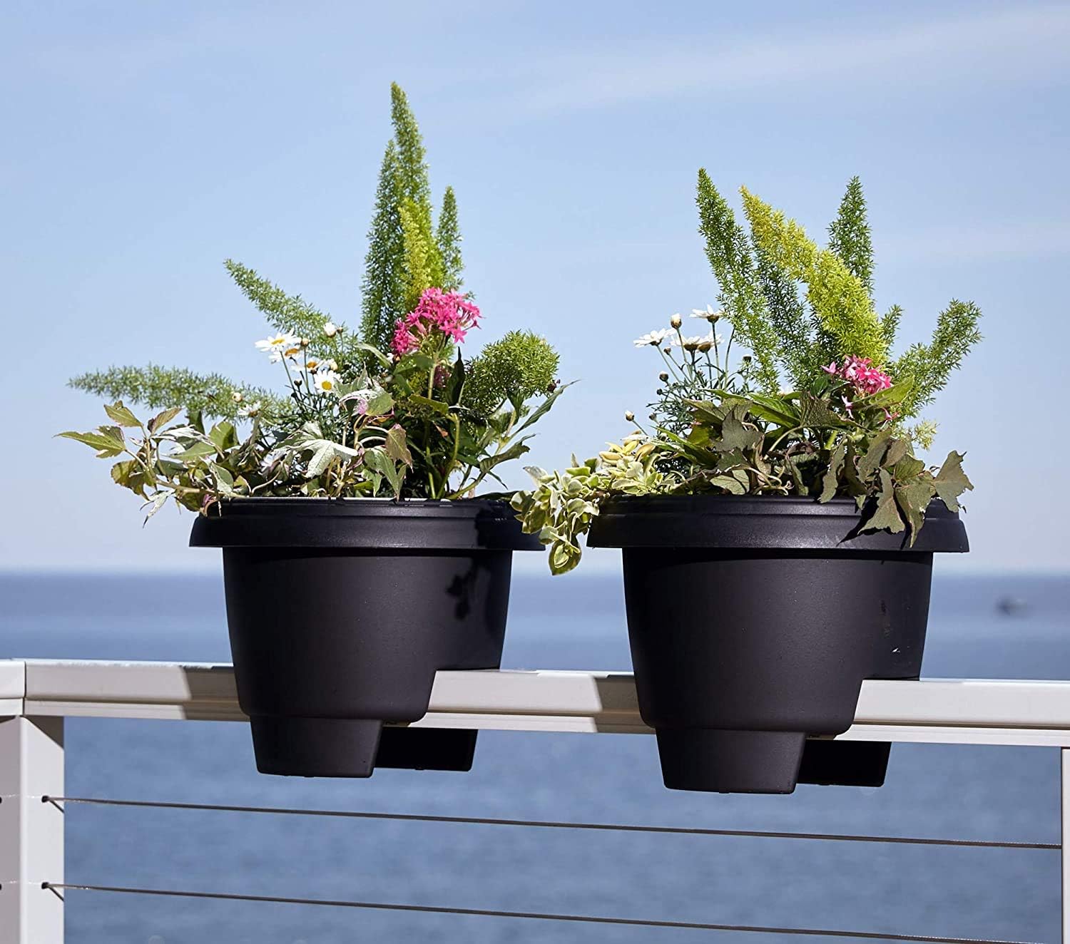 Bloem Deck Balcony Rail Planter (477121-1001), Terra Cotta, 12", Pack of 3