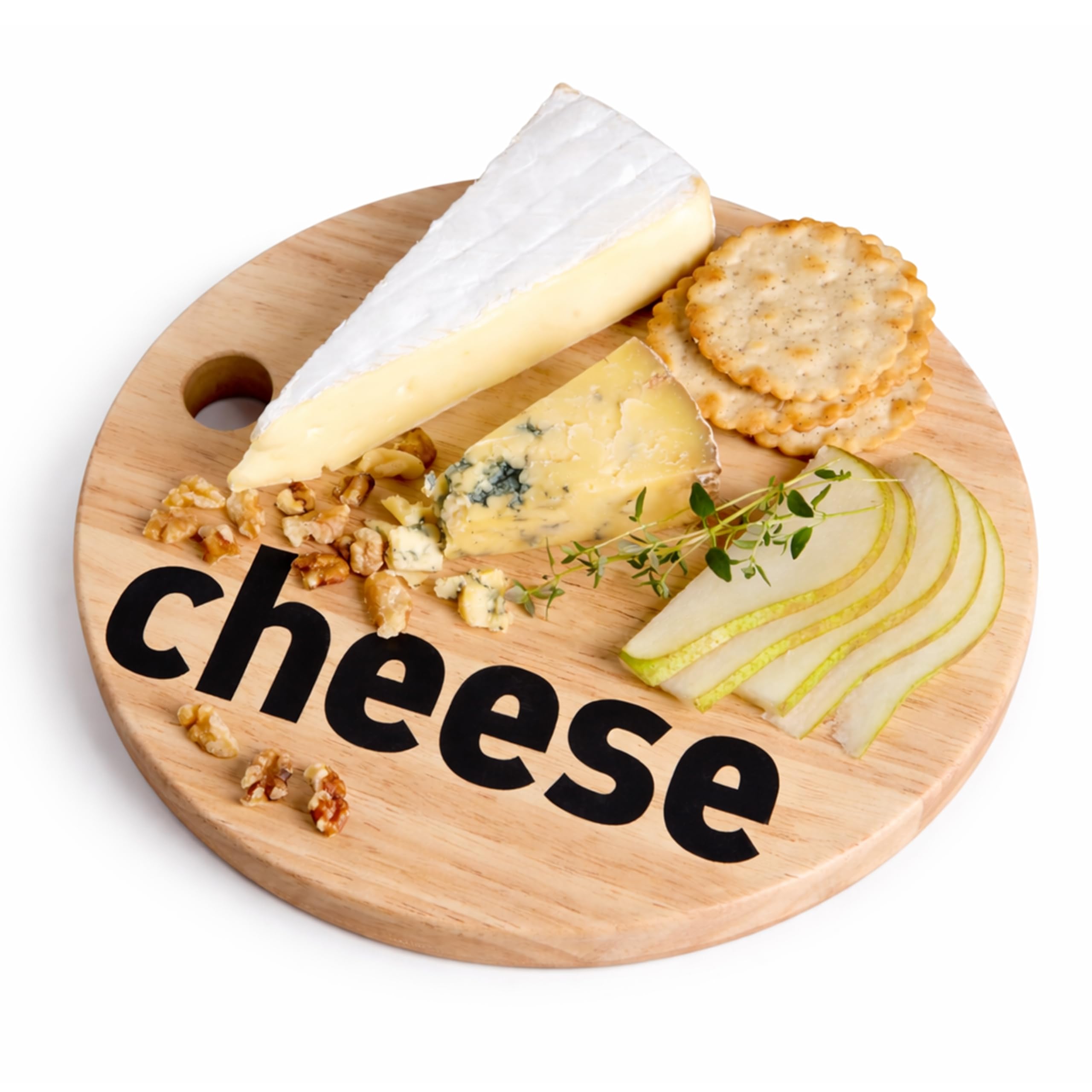 Premier Housewares Cheese Board Wooden Board Cheese Board Gift Set Round Chopping Board Cheese And Wine Board 2 x 26 x 26 cm (height x width x depth)