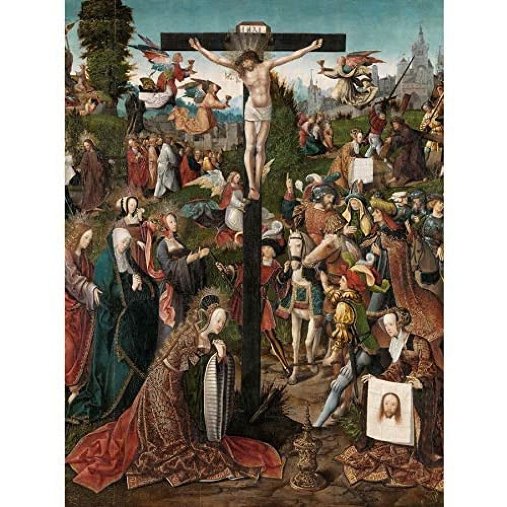 Van Oostsanen The Crucifixion Painting Art Print Canvas Premium Wall Decor Poster Mural