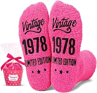 HAPPYPOP Birthday Gift for Women - 1975 1976 Female Socks, 50 Year Old Birthday Gift Ideas