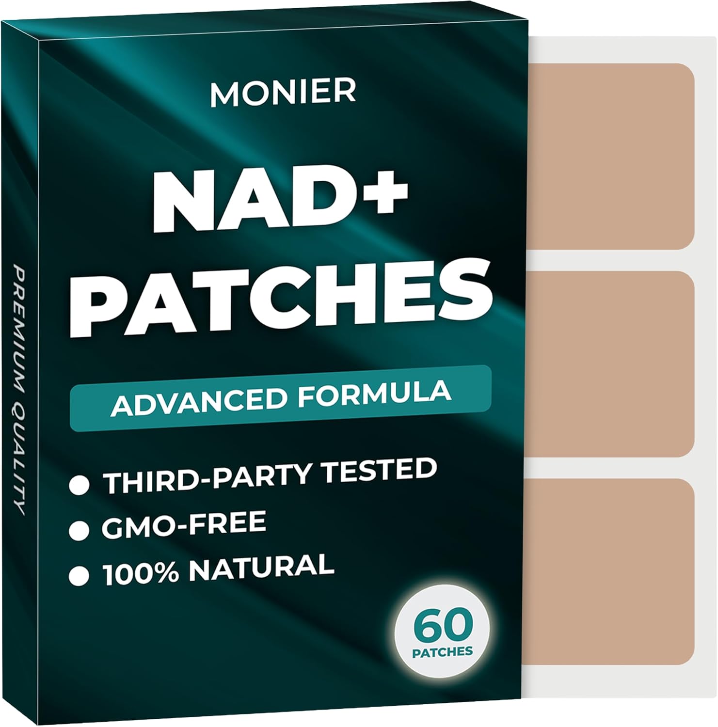 NAD Patches for Women & Men | NAD+ Patch for Energy & Healthy Aging | with CoQ10 & Nicotinamide | 60 Day Supply