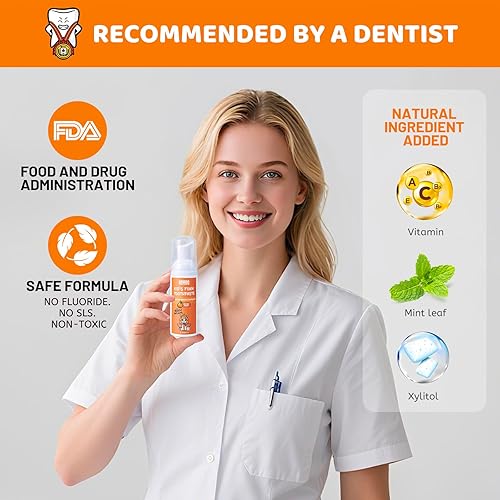 Miniatura 4 de NOHOO Pasta de dientes de espuma sin flúor para niños, sabor a frutas, pasta de dientes de entrenamiento natural para bebés y niños pequeños,