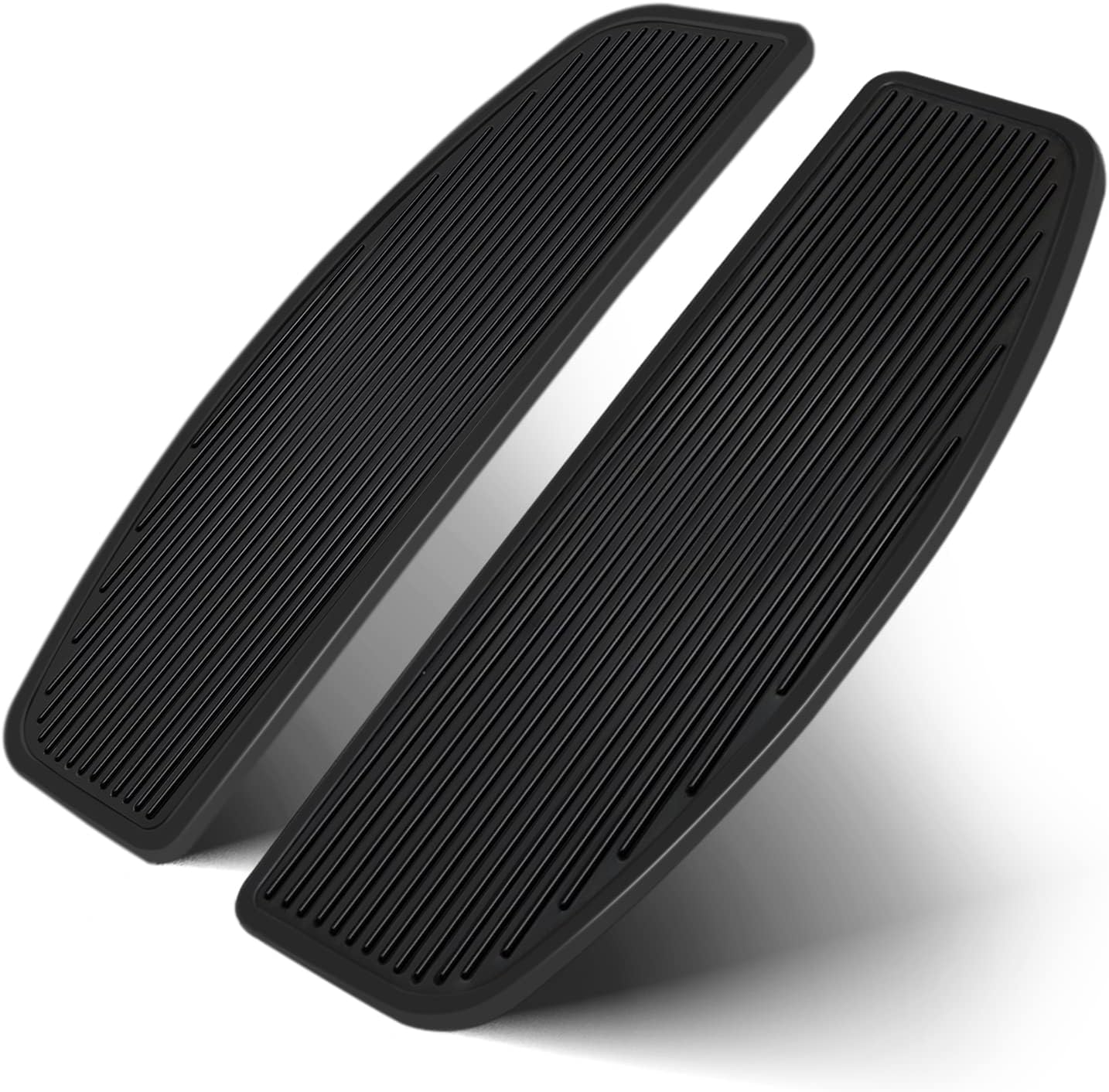Benlari Front Rider Footboard Rubber Inserts Pads Driver Floorboard Footrest 1986-later Compatible for Harley Touring Softail Street Glide Road King Electra Glide Fat Boy Ultra
