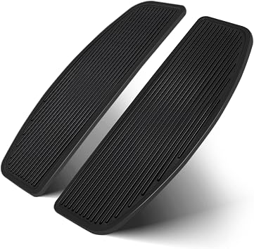 Benlari Front Rider Footboard Rubber Inserts Pads Driver Floorboard Footrest 1986-later Compatible for Harley Touring Softail Street Glide Road King Electra Glide Fat Boy Ultra