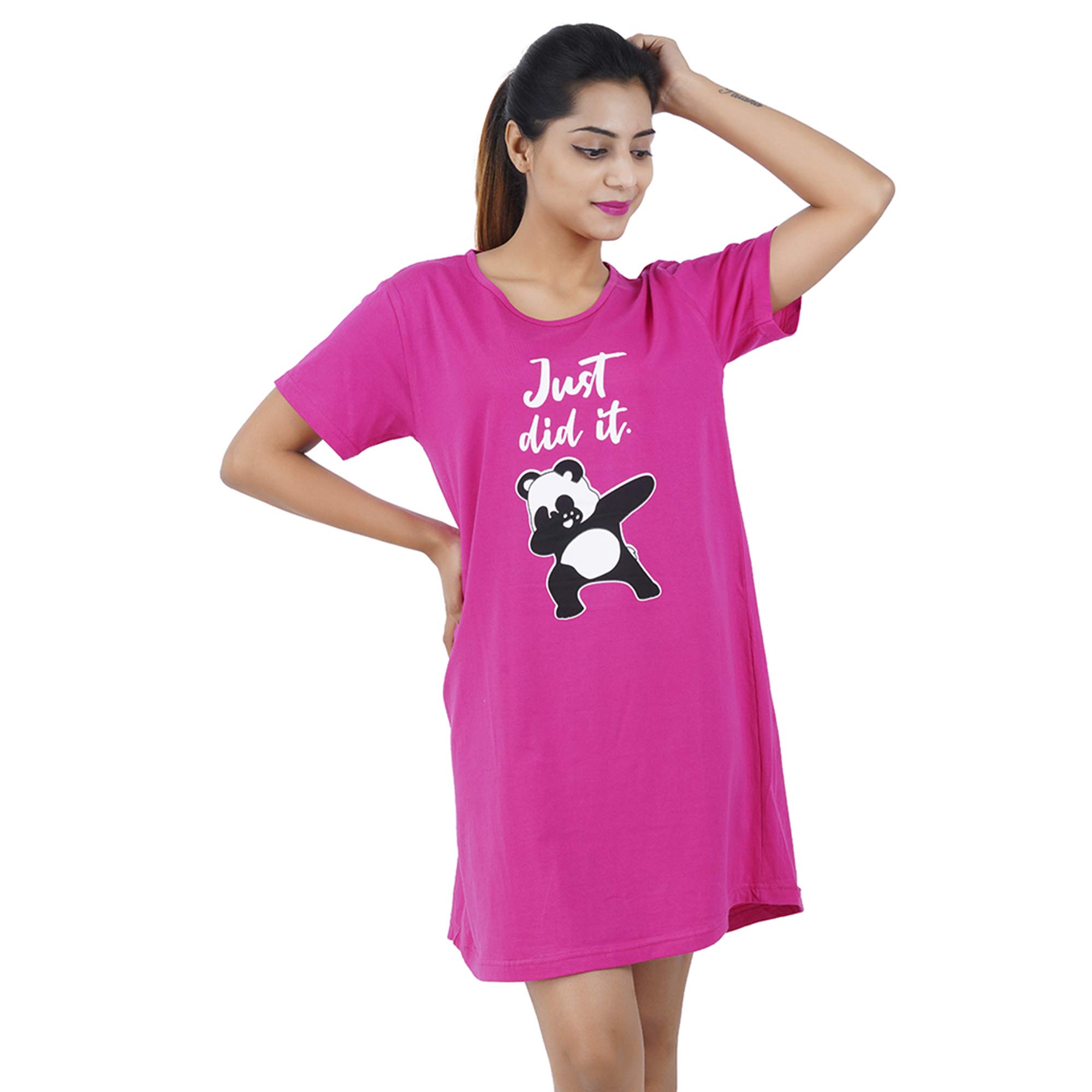 Buy That Trendz Printed Cotton Short Night Dress for Women Just Did It