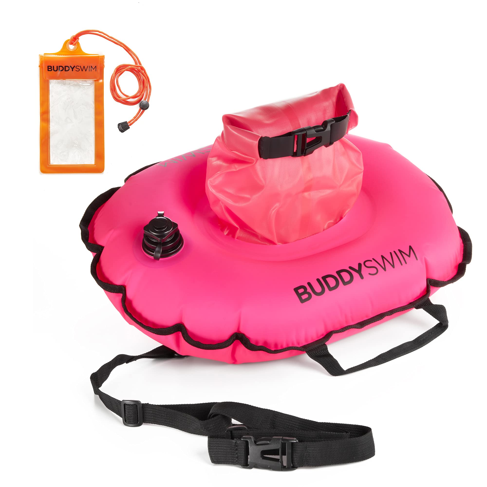 Hydrastation 10 L Open Water Schwimmboje mit zentraler wasserdichter Tasche für einfachen Zugriff auf Ihre Habseligkeiten zu speichern. Inklusive wasserdichter Handytasche