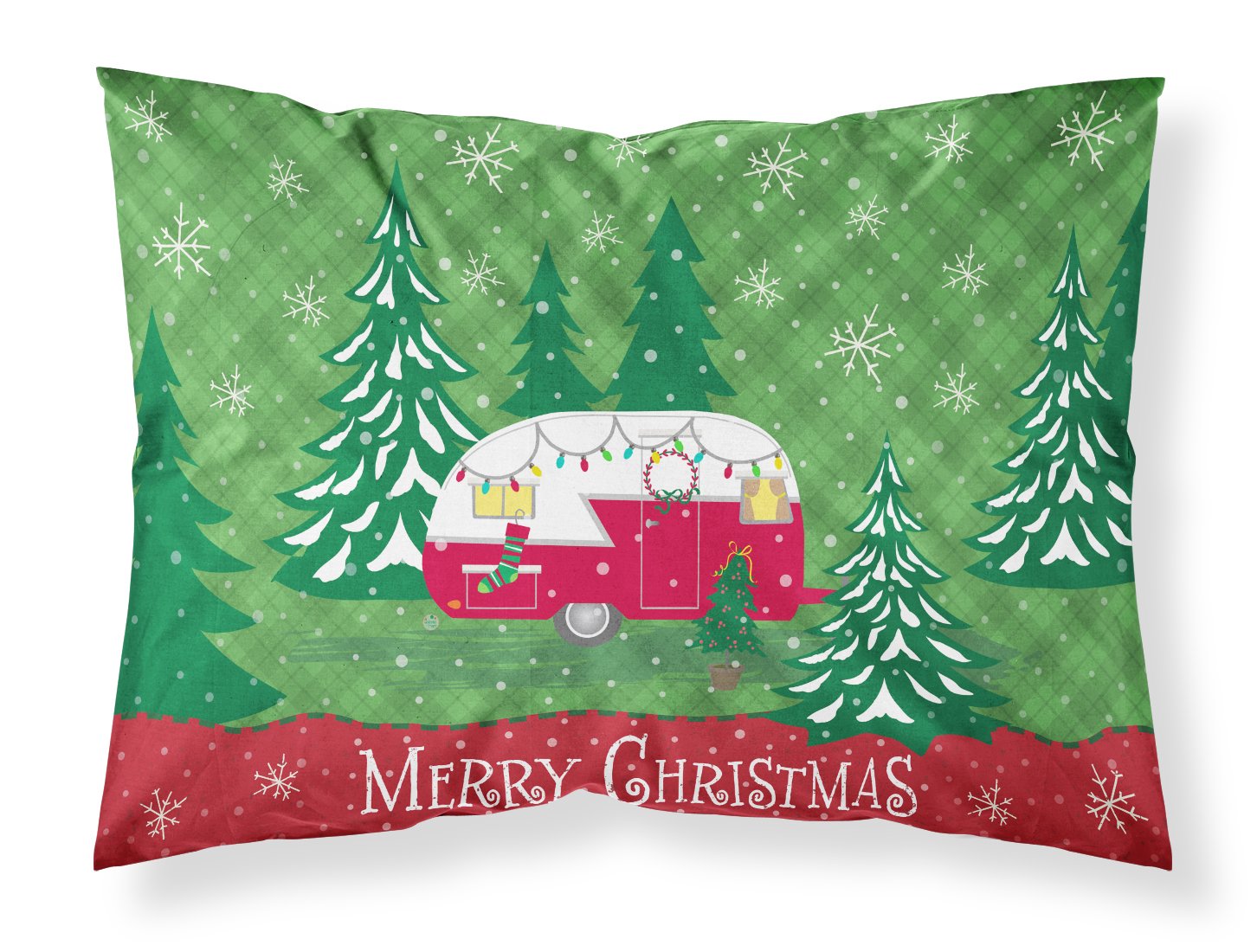 Taie d'oreiller Noël glamping en tissu multicolore Caroline's Treasures Vha3018pillowcase