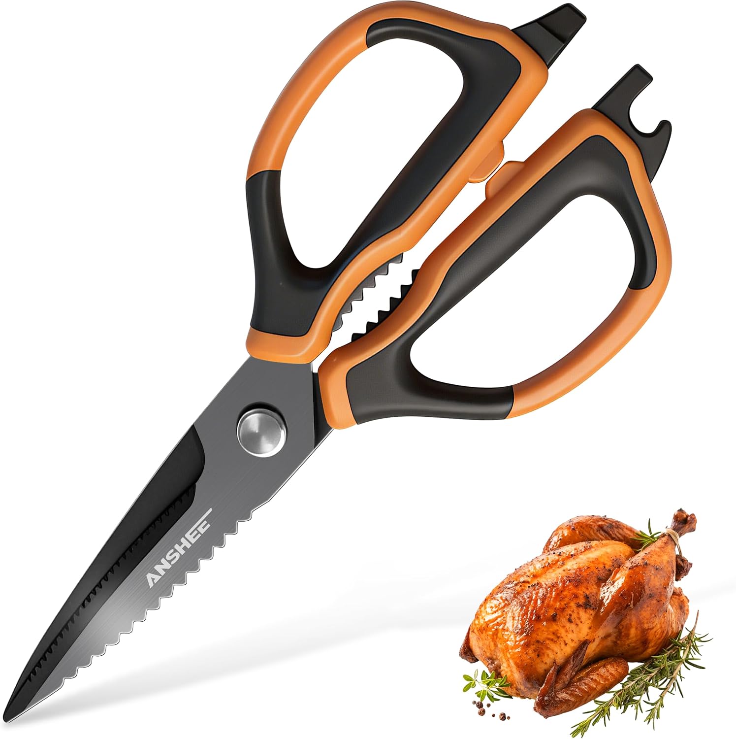 ANSHEE Multipurpose Kitchen Scissors & Food Shears, Stainless Steel