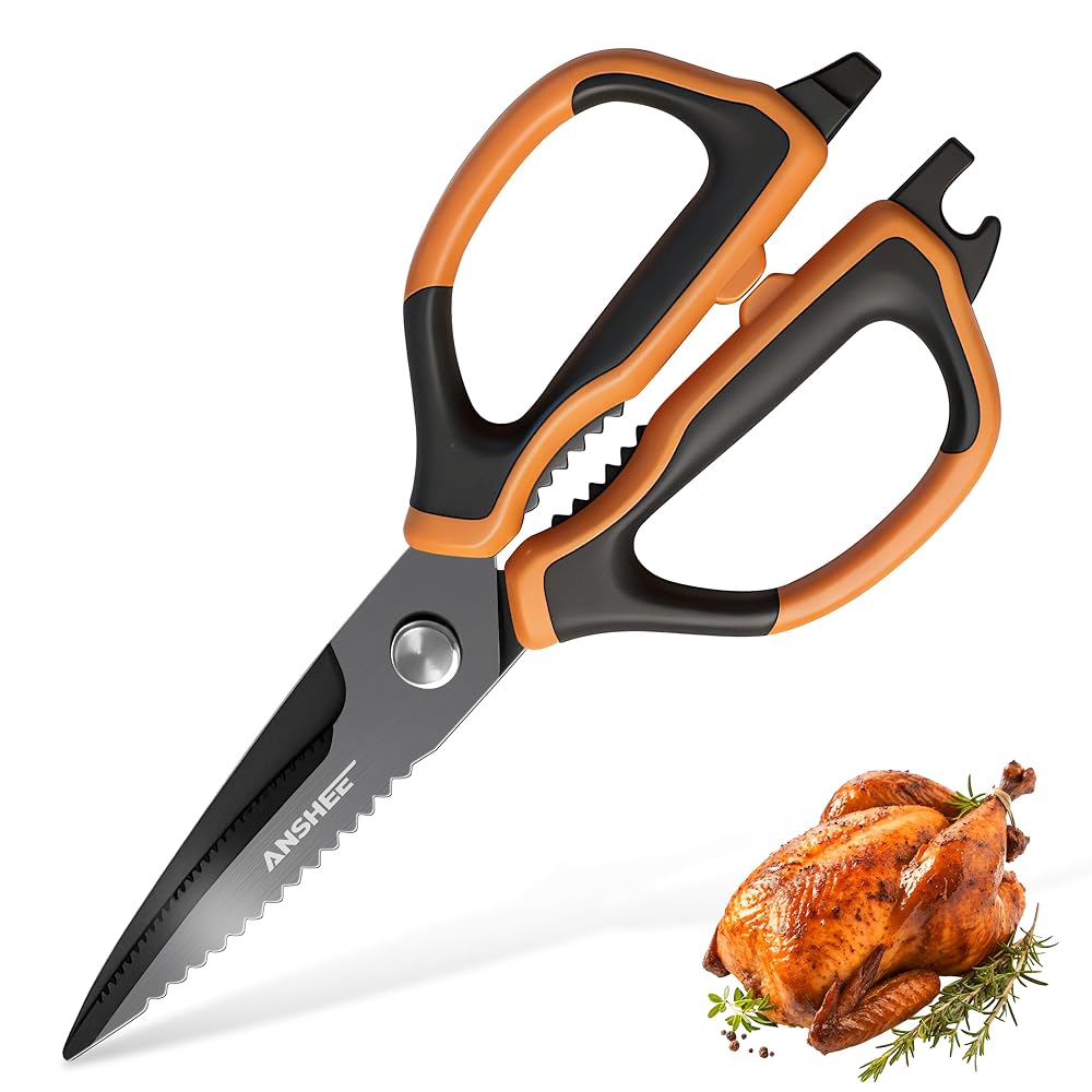 ANSHEE Multipurpose Kitchen Scissors & Food Shears, Stainless Steel