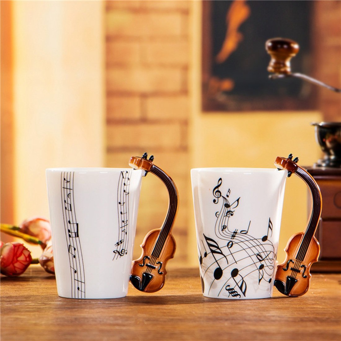 Image secondaire de Dropfree Nouveaute Violon poignee en ceramique Tasse Libre Cafe Lait The Tasse personnalite mug Instrument de Musique Cadeau Tas