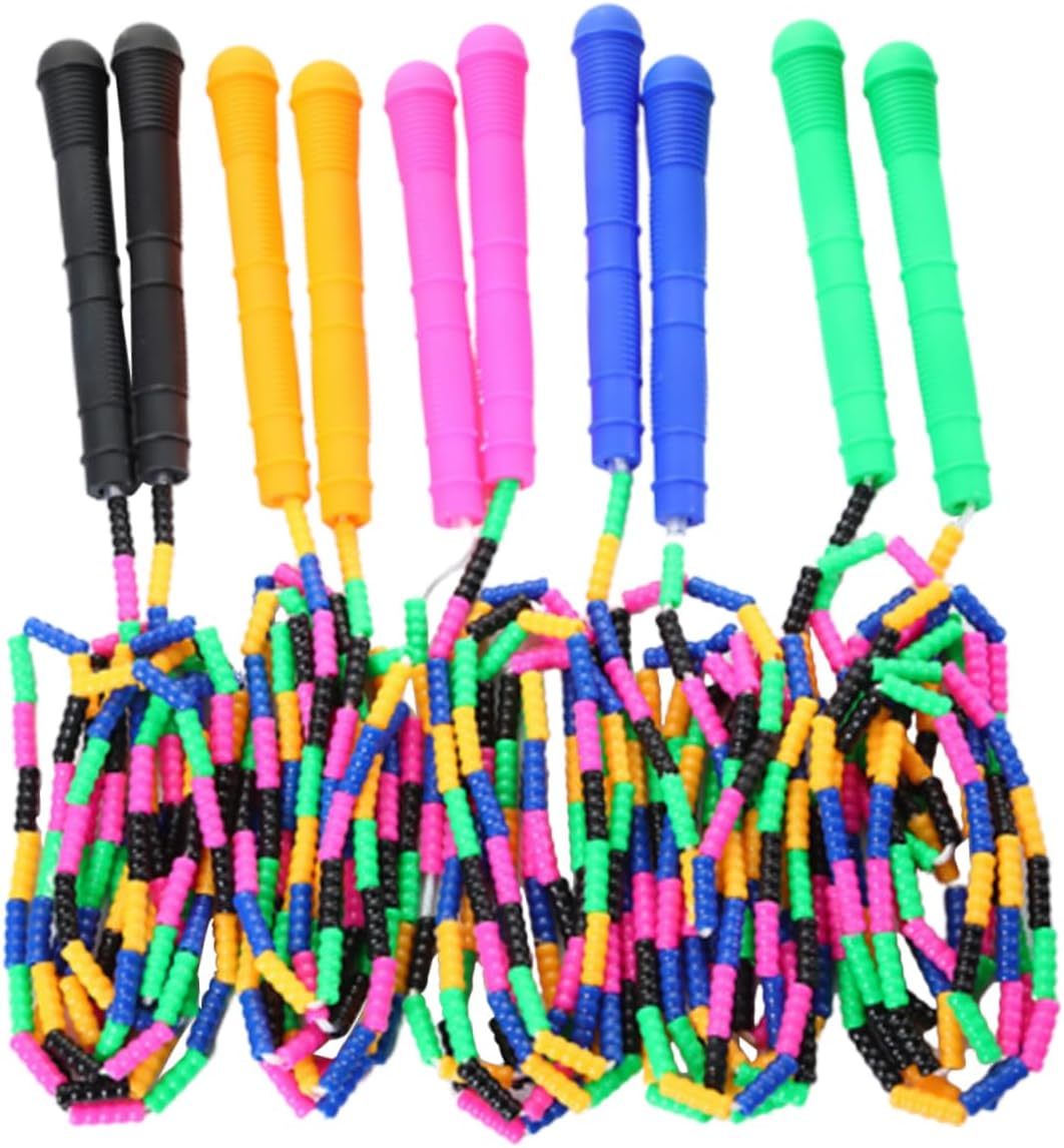 5pcs Durable Slub Design Jump Rope Set Mixed Color Skipping Ropes for Boys Lightweight Exercise Equipment for Fitness and Fun