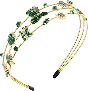 St.Patrick's Day Headband for Women - Enamel Green Shamrock Jeweled Rhinestone Headband, Holiday Outfits & Gifts - Buy now