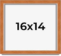 Vista 100 de Marco marrón de 18 x 24 pulgadas, marco de madera maciza de nuez de miel, ancho de moldeo de 0.875 pulgadas, profundidad de rabo de 0.875 pulgadas