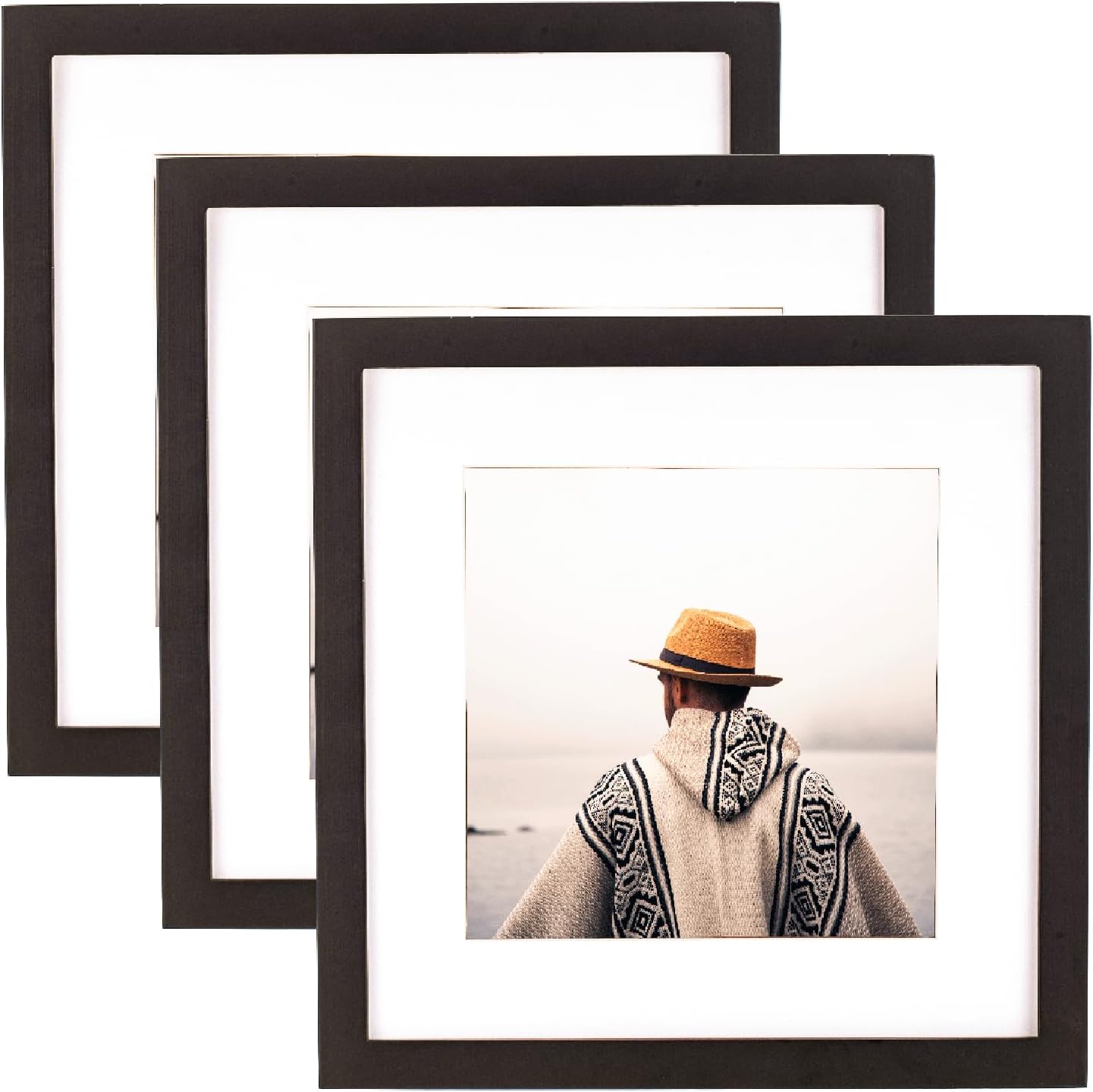 12 X 12 Solid Wood Square Picture Frames,3Pack Square Frames Fit 8 X 8