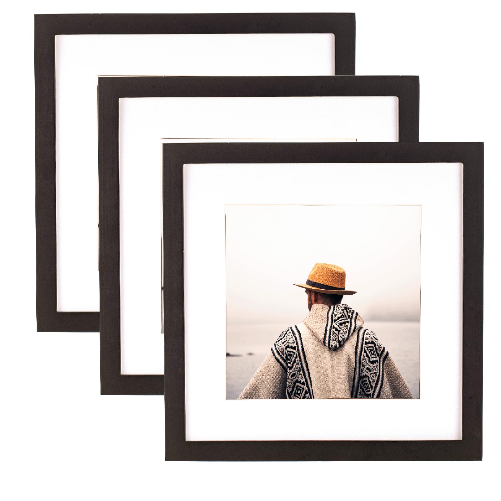 12 X 12 Solid Wood Square Picture Frames,3Pack Square Frames Fit 8