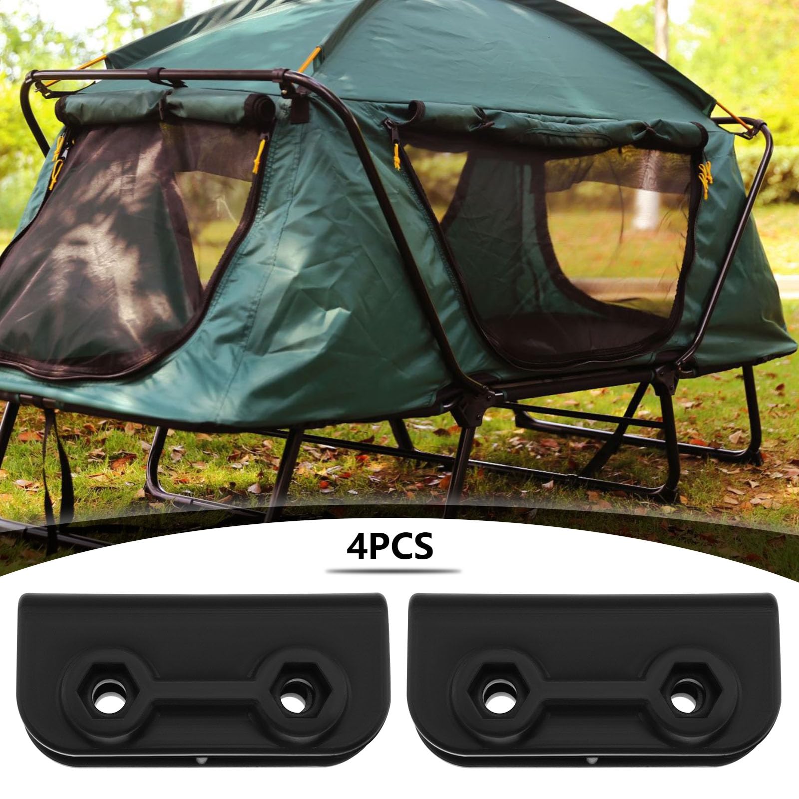 Lot de 4 supports rectangulaires à 2 voies pour tonnelle - Connecteur de mât de tente - Pour auvent, tonnelle, tente, équipement d'extérieur